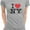 Heather Gray, variant on Ladies T-Shirt Crewneck Tee Heart New York Purple, Medium