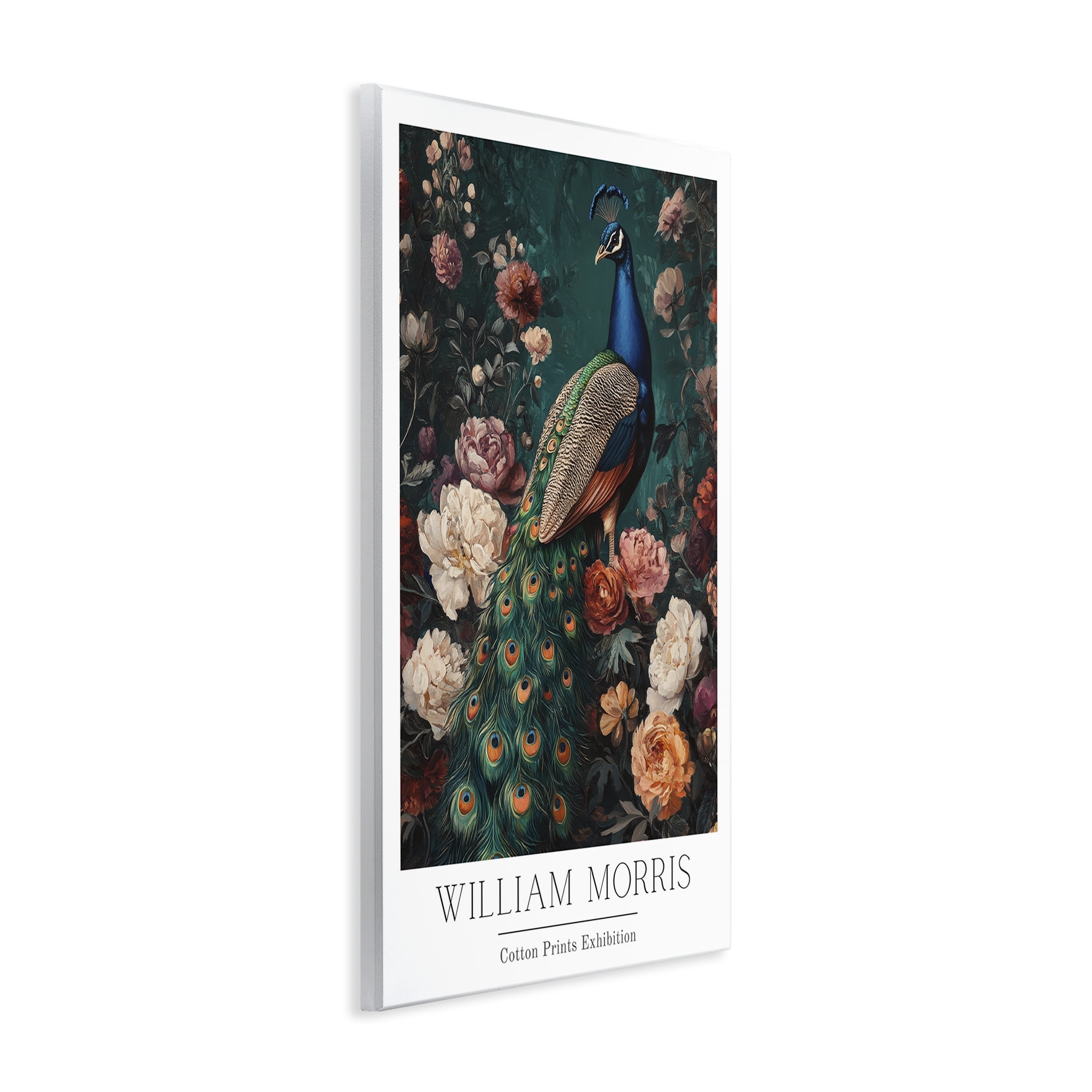 Stupell Industries Vintage Floral Peacock William Morris Wall Plaque Art, design by Petal Prints Design