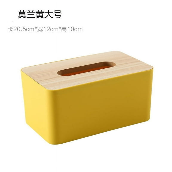 Nvzi-a Tissue Box Cover,Tissue Holders,Tissue Box Holder for Bathrooms,Bamboo Cover Plate,Home and Office,8*4.72*3.94in (Yellow)