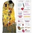 thumbnail image 1 of Klimt's Kiss Quotable Notable - Die Cut Silhouette Greeting Card and Sticker Sheet, 1 of 4