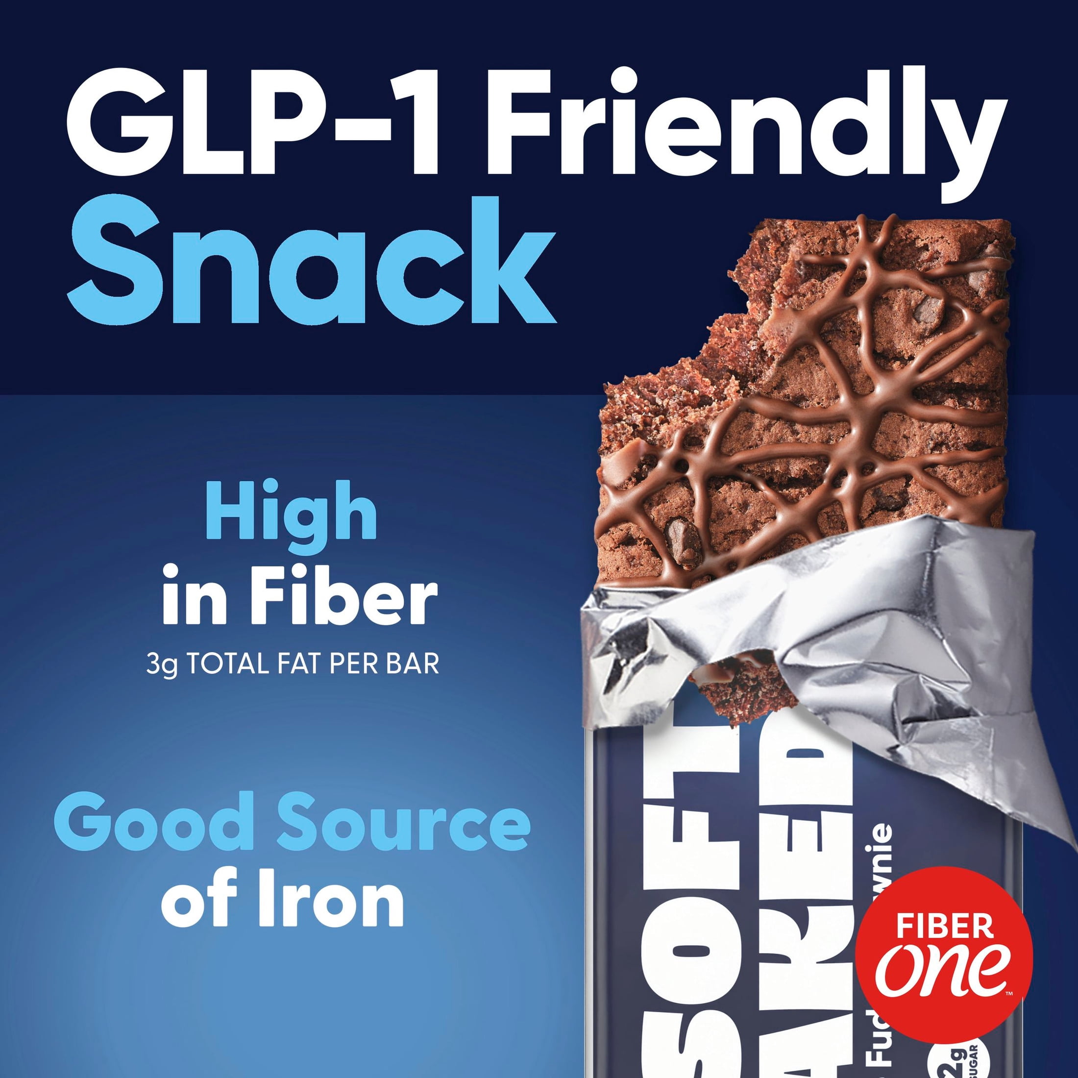 Fiber One Soft Baked Chocolate Fudge Brownies, Fiber Snacks, 6 Ct, 5.34 oz
