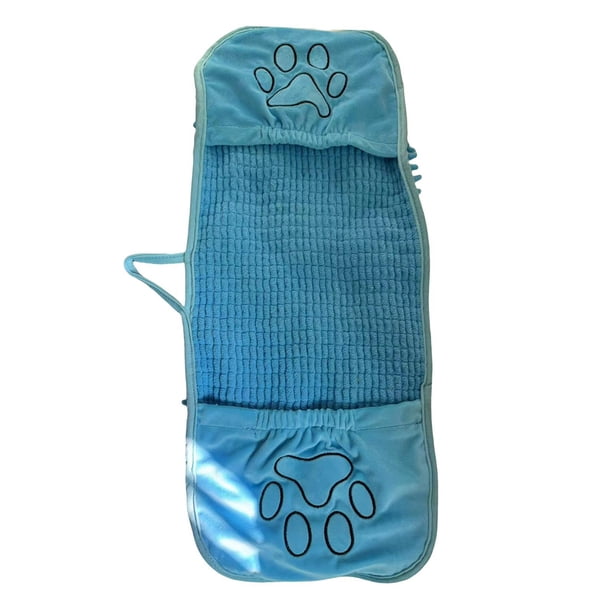 Toalla de baño para perros, toalla de baño de secado, toalla para mascotas, albornoz para perros para aseo, baño al aire libre , Azul