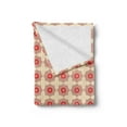 thumbnail image 2 of Ethnic Soft Flannel Fleece Throw Blanket, Mandala Inspired Floral Composition with Pale Colored Backdrop, Cozy Plush for Indoor and Outdoor Use, 70" x 90", Ruby Beige Dark Coral, by Ambesonne, 2 of 5