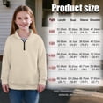 thumbnail image 7 of Uorisanigo Beige Girls Half Zip Pullover Sweatshirt Soft Lightweight Lapel Zipper Sweatshirt Size 5-6 Long Sleeve Pullover Shirt Top Casual Workout Shirts Athletic Tops, 7 of 7