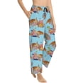 thumbnail image 2 of Naloa Turtles And Corals Print Women’s Ultra-Soft Comfy Pajama Lounge Pants with Pockets & Drawstring, 2 of 8