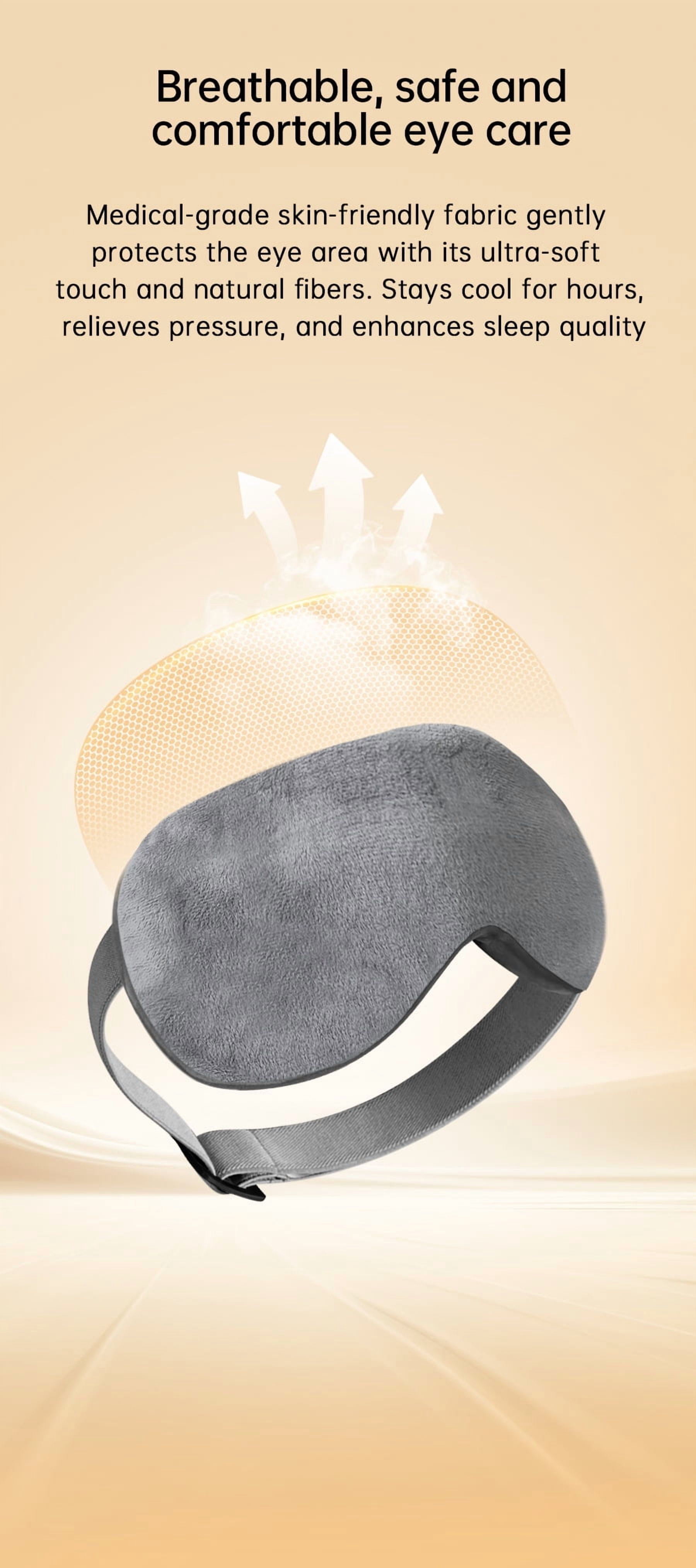 Heated Sleep Mask, 100% Blackout 3D Contoured Eye Mask for Sleeping with Removable Graphene Heating Pad, A USB-Powered Travel Essential for Men and Women
