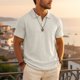 thumbnail image 2 of Top Abrigo de los Hombres de Color Sólido de Manga Larga Botón-Up Cuello Chaqueta Casual, Ligero de Nylon con Capucha Superior para Verano Y Primavera, 2 of 8