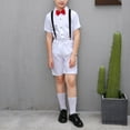 thumbnail image 4 of THDHVS Boys Suit,Summer Solid Color Casual Suit Performance Suit Formal Dress with Bow Tie Sets Short Sleeve Lapel Sets White, 4 of 4