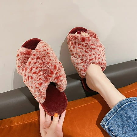 

Herrnalise Women s Home Slippers Open Toes Comfort Interior Plush Covered Flat Slippers Women Shoes Fashion Women Shoes Fashion