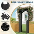 thumbnail image 3 of Wood Garden Arch Arbor with Gate & Trellis,Outdoor Arch Trellis for Climbing Plants, Suitable for Wedding Backdrop, Yard Entryway, Garden Decor, Charcoal, 3 of 8