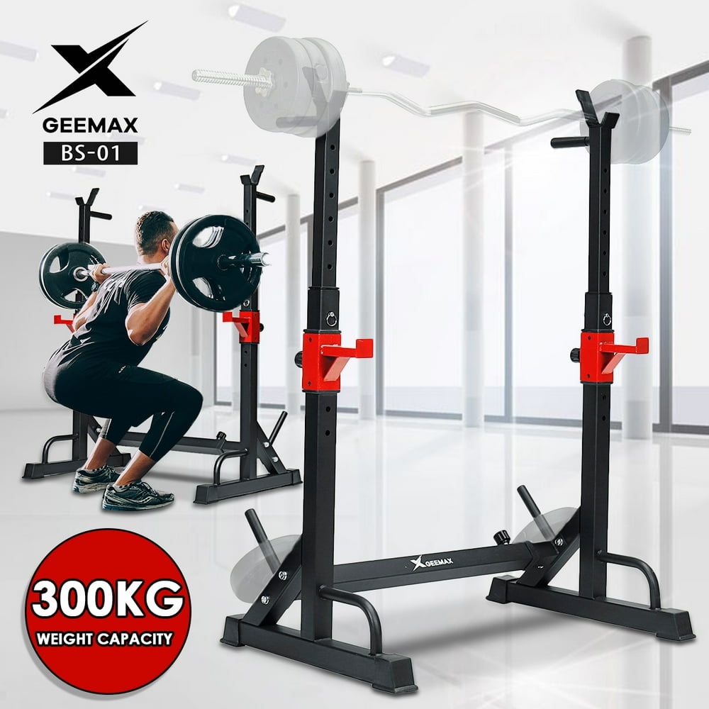 3 IN 1 Squat Rack, Barbell Rack, Dip Bar Station,9Levels