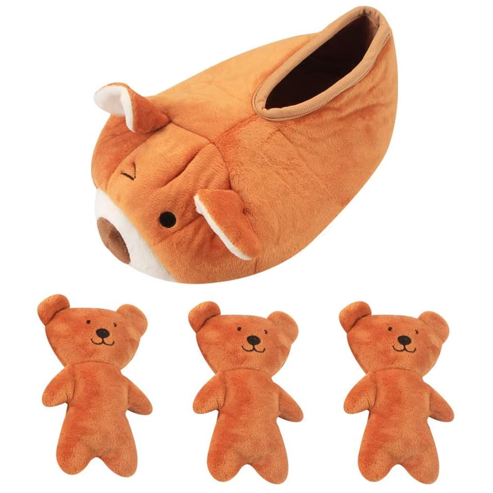 OUSITAI Hide and Seek Dog Toy Durable Squeaky Plush Bear Pet Toy Puzzle Interactive Game For Puppy, Small, Medium, Large Dogs
