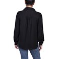 thumbnail image 3 of Long Puff Sleeve Satin Blouse, 3 of 3