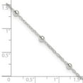 thumbnail image 3 of Sterling Silver Beaded Chain Anklet, 3 of 7