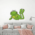 thumbnail image 2 of Green Frog Muppet Character Young Kermit The Frog Holding Paint Brush Home Nursery Art Vinyl Wall Decal Sticker - 20" x 24" Kids Bedroom Living Room Sesame Street Decor Design Wall Decoration, 2 of 5