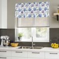 thumbnail image 4 of Blue Purple Spring Floral Curtain Valances for Windows, Kitchen Valance Window Treatments Panel 2 Pack, Summer Eucalyptus Leaves Rod Pocket Short Curtains for Bathroom Bedroom 42 x 12 Inch, 4 of 8
