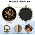 thumbnail image 2 of 1pc Vintage Peony Round Wall Art Decor 10" Framed Canvas Wall Art Wall Medieval Decor with Vintage Hooks Hanging Artwork Prints for Wall Room Door Bedroom Living Room Porch Colorful, 2 of 9