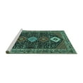 thumbnail image 2 of Ahgly Company Machine Washable Indoor Rectangle Persian Turquoise Blue Traditional Area Rugs, 2' x 3', 2 of 4