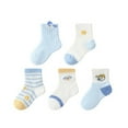 thumbnail image 2 of Baby and Toddler Girls Boys Cartoon Mid-Crew Socks Heart Car Print Ankle Socks, 5 Pack, Sizes 6M-7T, 2 of 4