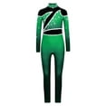 thumbnail image 4 of iiniim Girls Kids Sparkly Color Block Gradient Long Sleeve Figure Skating Gymnastics Leotard Full Body Jumpsuit Bodysuit Green 16, 4 of 7