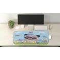 thumbnail image 2 of Pug Computer Mouse Pad, Puppy on the Field Flowers Butterflies Heart Shaped Clouds Open Sky, Rectangle Non-Slip Rubber Mousepad Large, 31" x 12" Gaming Size, Sky Blue Multicolor, by Ambesonne, 2 of 2