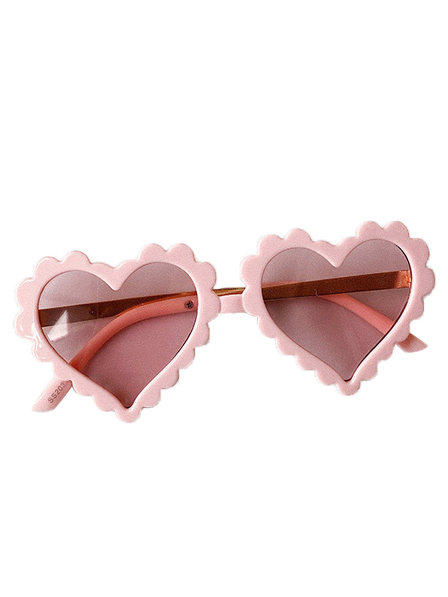 Valentine s Day Heart Shaped Sunglasses for Kids Toddler Girls Age 2-8 UV Protection Outdoor Beach Sunglasses 