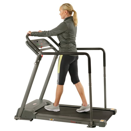 Sunny Health & Fitness Walking Treadmill with Low Deck, Handrails for Balance Support