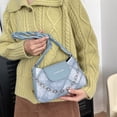 thumbnail image 4 of Minnieouse Bolso cuadrado pequeño, elegante e informal, con cómodas correas para los hombros, bolso de estilo occidental para mujer Envolturas para manijas de equipaje azul, 4 of 6