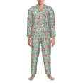 thumbnail image 3 of Hirioo Autumn Branches Fox and Mushrooms for Men's Pajama Sets 2 Piece Pjs Men's Long-Sleeved Pajama Set Button Down Sleepwear,S-XXL-XX-Large, 3 of 7