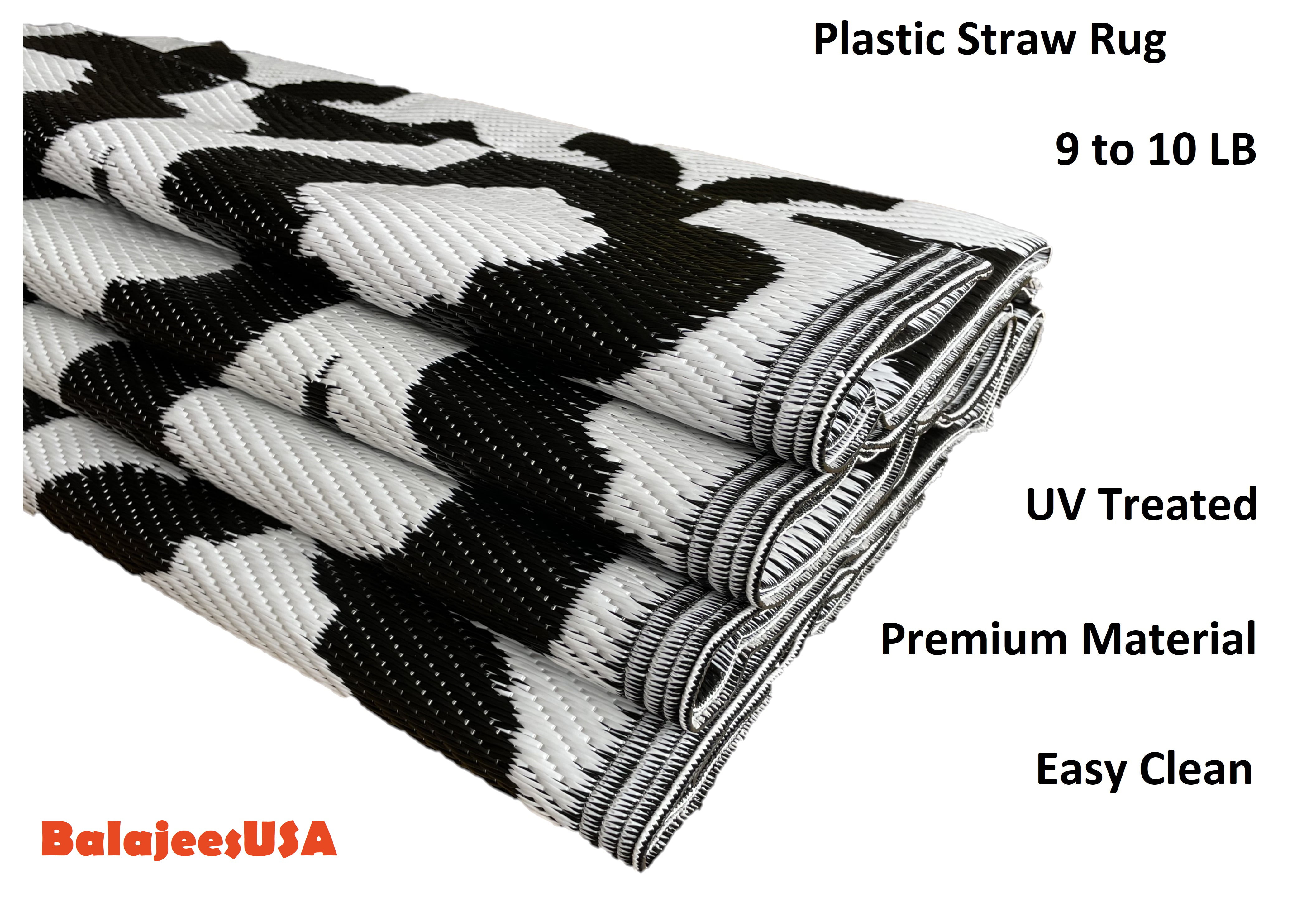HiiARug Outdoor Rugs 9'x12' for Patios Clearance Reversible Outdoor Rug,  Outdoor Plastic Straw Rug RV Camping Rug Large Outdoor Mat for RV, Patio