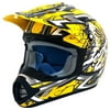 AFX FX-17 Butterfly Youth MX Offroad Helmet Matte Yellow SM