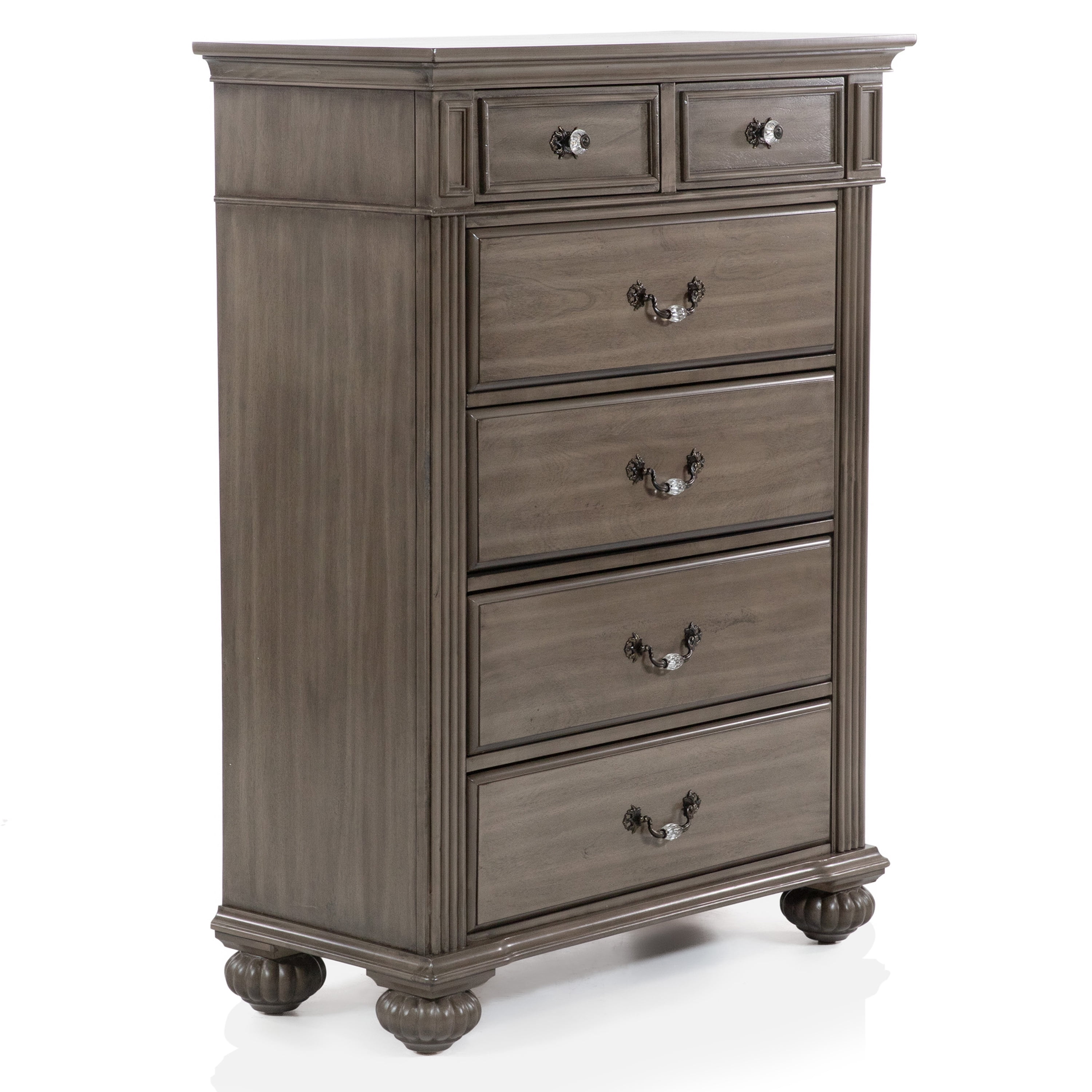 Furniture of America EL Paso Adult Traditional 6-Drawer Vertical Dresser, Gray