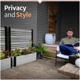 thumbnail image 4 of 44in H x 46in W x 9.5in L (1 Screen w/ Planter) Freestanding Enclo Florence Ash Color Privacy Fence Screen with Planter Box, Outdoor Vinyl Privacy Screen Panel for Patio & Air Conditioner, EC18007, 4 of 11