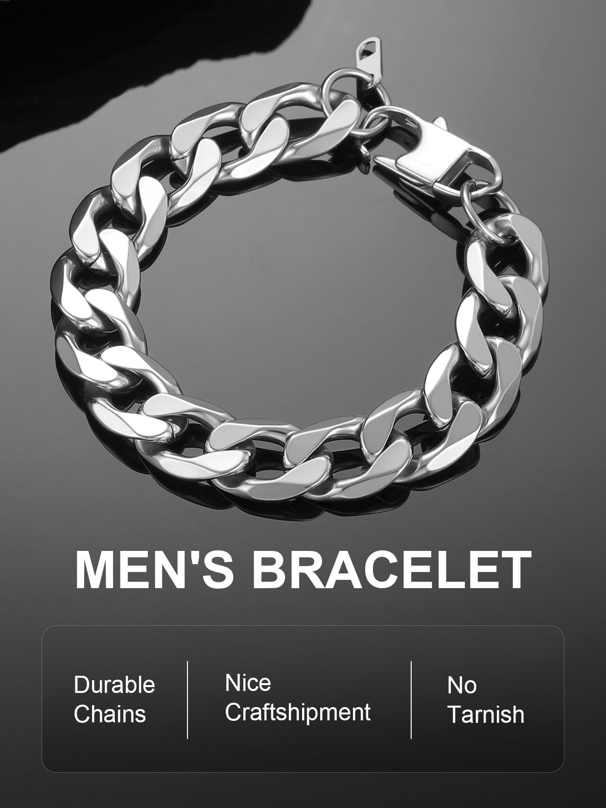 ChainsProMax 18K Gold Plated Wrist Bracelet for Men Women 8mm 7.5 ChainsProMax 18K Gold Plated Wrist Bracelet for Men Women 8mm 7.5