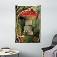 thumbnail image 1 of Mushroom Tapestry, Shroom House in Enchanted Forest wih Ladybug and Snail Whimsical Tree, Wall Hanging for Bedroom Living Room Dorm Decor, 40W X 60L Inches, Red Pale Coffee Green, by Ambesonne, 1 of 2