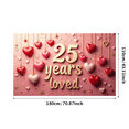 thumbnail image 3 of LUUFILx 25 Years Loved Glitter Banner Decoration Party Supplies Anniversary Backdrop Heart Celebration Event Photography Props Background Decor, 3 of 8