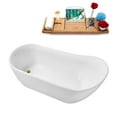 thumbnail image 4 of 69" Streamline G-18-127-BGL Soaking Glossy White Freestanding Tub and Tray With Internal Drain in Brushed Gold, 4 of 9