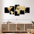thumbnail image 3 of Elephant Stock Soil World Map Wall Art - Horizontal Multi Panel Canvas - Living Room Wall Decor - Map Multi Panel - Black And Orange Decor - 55" x 24", 3 of 8