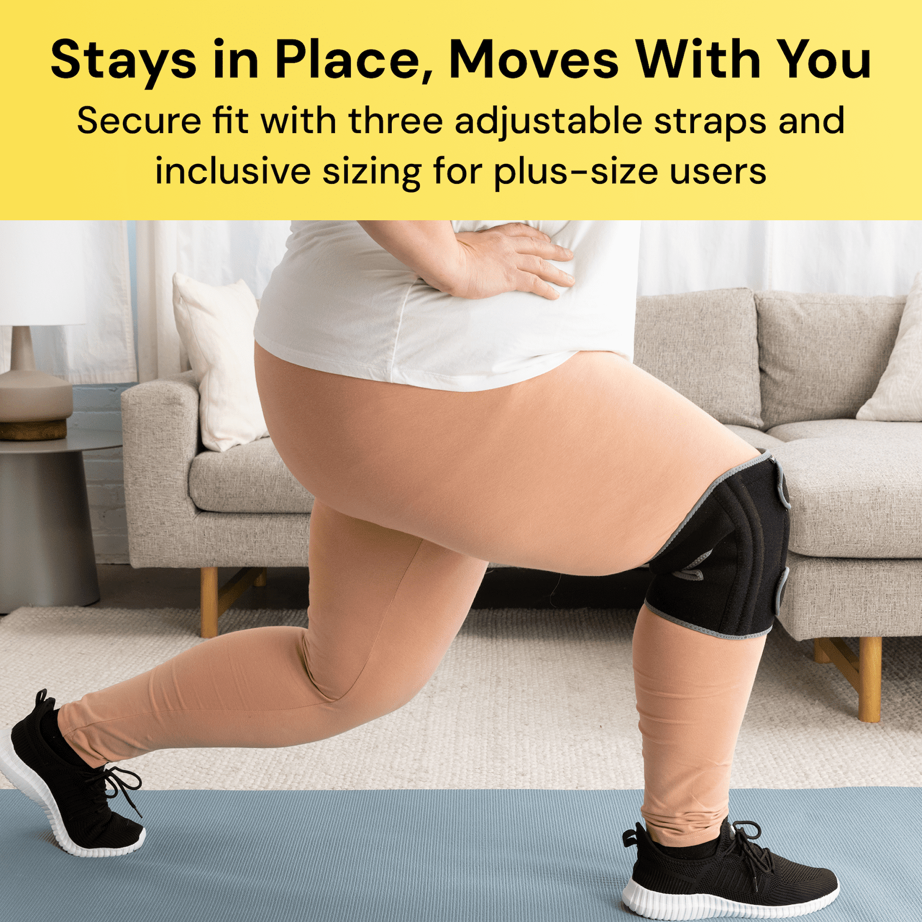 BraceUP Plus Size Knee Brace for Men & Women – 2XL to 5XL Adjustable Knee Support with Stabilizers, Gel Pad, and Anti-Slip Grip (4XL-5XL)