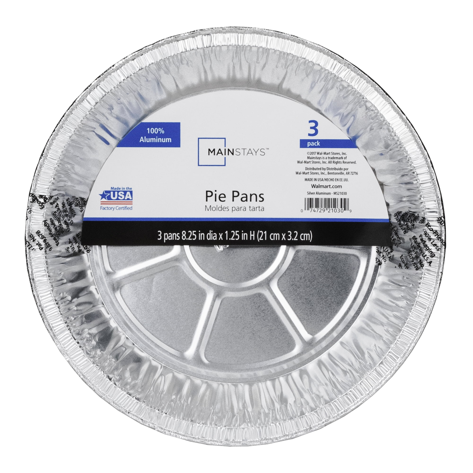 Durable Foil 8.90" Metal Pie Pan, 3 Count