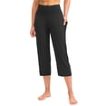 thumbnail image 1 of Pantalones ligeros 3/4 para mujer - Corte holgado informal con bolsillos - Tejido suave y cómodo, pantalones de yoga/deportivos con cintura elástica, 1 of 6