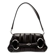 Gucci Horsebit Vertical Quilted Leather Small Chain Shoulder Bag Black