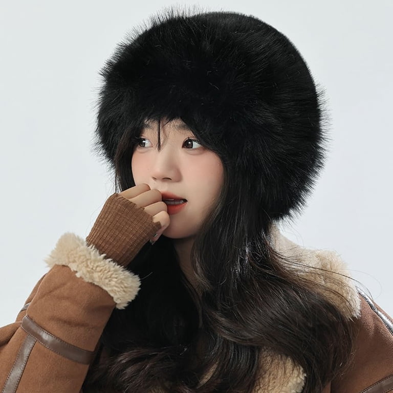 Municipal Fuzzy Bucket Hat Women Y2k Furry Hat Faux Fur Hat  display picture 1