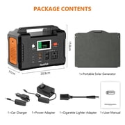 200W Portable Power Station with 40800mAh Battery Pack and 60W 18V ETFE Portable Solar Panel - Ideal for Camping, Emergency, and Home Use