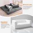 thumbnail image 5 of 5-in-1 Folding Convertible Sofa Bed,78.8 Oversized Corduroy Upholstered Boneless Couch  with Pillow, Armrest & Backrest, Floor Sofa Modular Futon Couch for Living Room Bedroom, 5 of 9