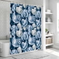 thumbnail image 5 of Blue Conch Floral Bathroom Shower Curtains with Hooks, Abstract Nautilus Waterproof Fabric Washable Shower Curtain for Home Hotel Bathtub Decor 72x72 Inch, 5 of 9