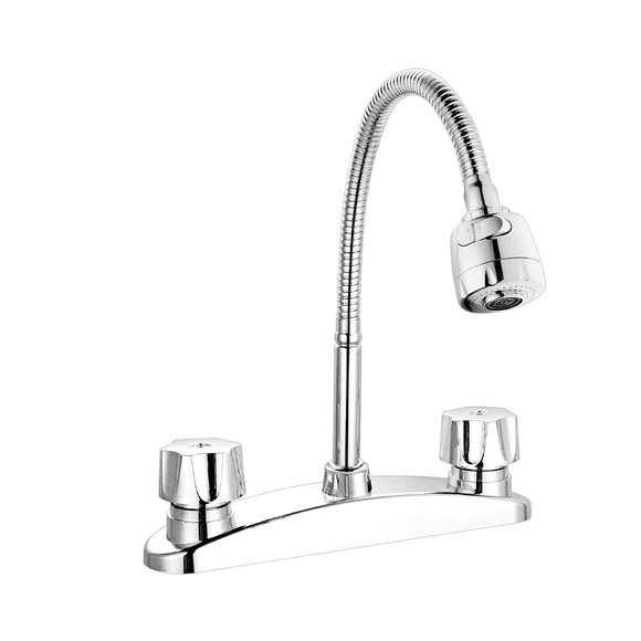 Grifo Mezcladora Fregadero Cuello Flexible Metal Brillante