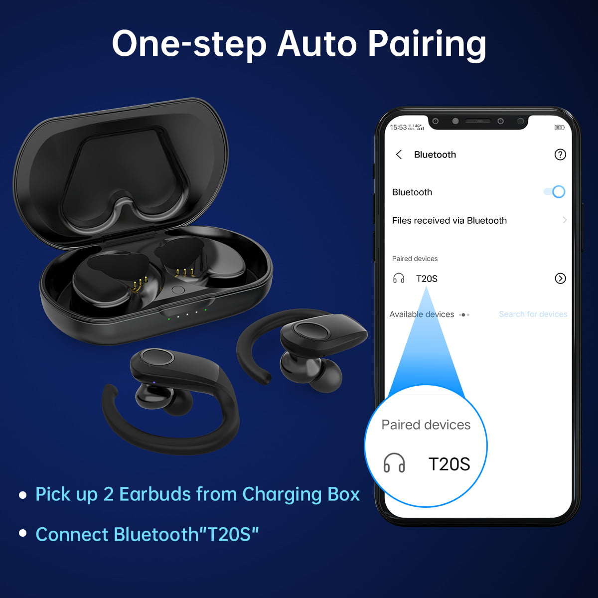 Wireless Earbuds Bluetooth 5.0, True IPX5 Waterproof Headphones