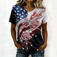 thumbnail image 2 of Patriotic Glitter Graphic Tee For Women Fourth Of July Celebration Top Comfortable Casual Summer Crew Neck Short Sleeve T-Shirt Daily Wear, 2 of 5