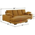 thumbnail image 3 of Daisy Convertible Sectional Sofa Couch with L-Shaped Design in Mango Color, 3 of 6